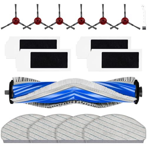16 Stück Zubehör für Ecovacs Deebot N20 Pro Plus / N20 Plus / N20 Saugroboter, 1 Hauptbürste 4 Wischtücher 4 Filter 6 Seitenbürsten 1 Reinigungsbürste von KTNAid