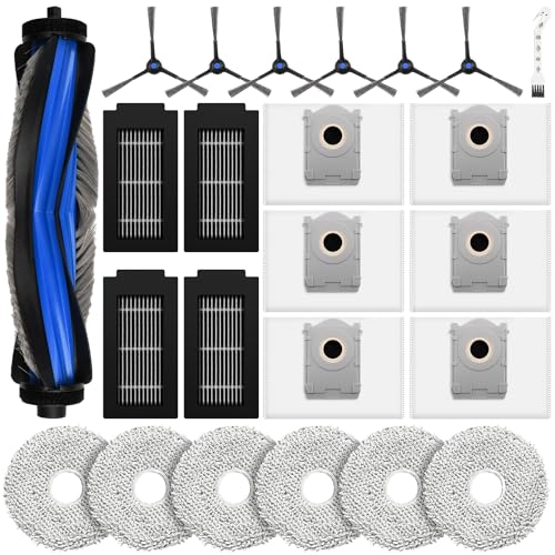 24 Stück Zubehör für Ecovacs Deebot T50 PRO Omni / T50 Omni Saugroboter, Ersatzteile mit 1 Hauptbürste, 6 Wischtücher, 6 Staubbeutel, 4 Filter, 6 Seitenbürsten, 1 Reinigungsbürste 24 Stück Zubehör für Ecovacs Deebot T50 PRO Omni / T50 Omni Saugroboter, Ersatzteile mit 1 Hauptbürste, 6 Wischtücher, 6 Staubbeutel, 4 Filter, 6 Seitenbürsten, 1 Reinigungsbürste von KTNAid