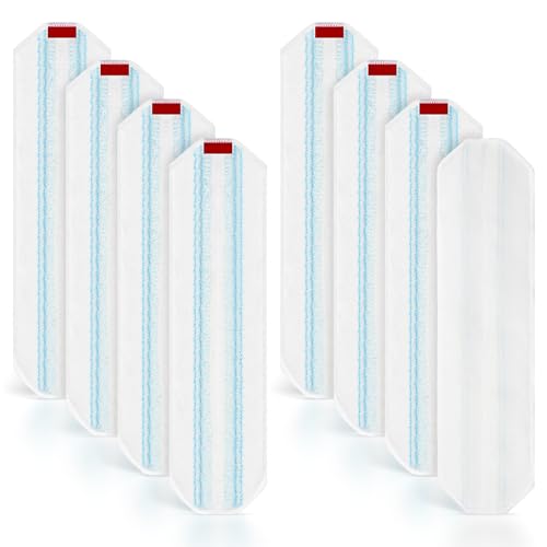 8 Stück Ersatzbezug Set für Vileda H2PrO und O-Cedar H2PrO Bodenwischer, Waschbare und Wiederverwendbare Flacher Mikrofaser Wischpads, Wischmopp Bezug Für Fliesen, Laminat & Hartböden von KTNAid
