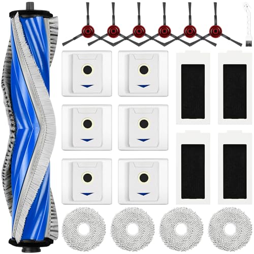 22 Stück Zubehör für Ecovacs Deebot T30 Omni / T30 Pro Omni Saugroboter, 1 Hauptbürste 6 Staubbeutel 4 Wischtücher 4 Filter 6 Seitenbürsten 1 Reinigungsbürste von KTNAid