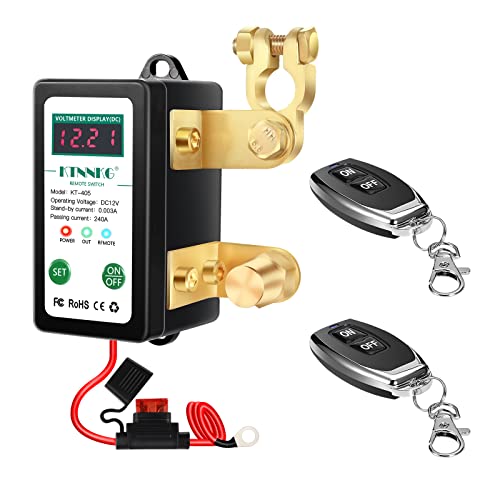 KTNNKG DC 12V 240A Remote Batterie Trennschalter mit LED Digital Voltmeter Display, Smart Voltage Control Battery Kill Switch mit Sicherung KTNNKG DC 12V 240A Remote Batterie Trennschalter mit LED Digital Voltmeter Display, Smart Voltage Control Battery Kill Switch mit Sicherung von KTNNKG