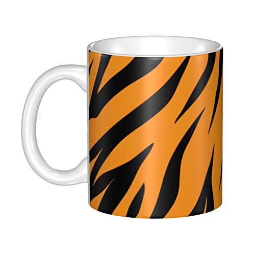 KTQUZCLF Tassen, Keramiktasse mit Tigermuster, breiter Tee, Kaffee und heiße Schokoladentassen, 330 ml von KTQUZCLF