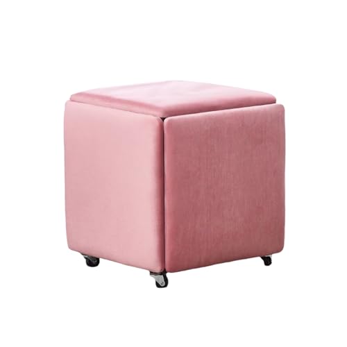 KTREZ 5-in-1 Lagerung Ottomane moderne Würfel Fußbank stapelbar Schuhhocker multifunktionale kleine Sitz faltbare Hocker Würfel Tisch Couchtisch Wohnzimmer Sofa Hocker – Samt-Q von KTREZ