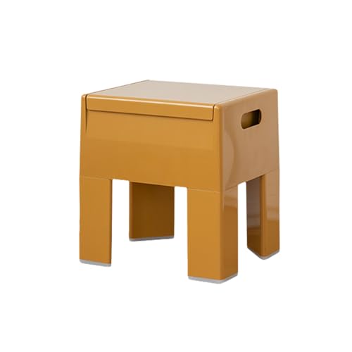 KTREZ Endtisch Kunststoff Nachttisch mit Stauraum, multifunktionale moderne Fußstuhl, Ottomane mit Stauraum für Wohnzimmer, Schlafzimmer, Schlafsaal – 36 x 30 x 40 cm gelb von KTREZ