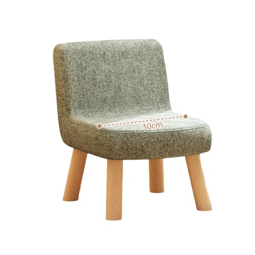 KTREZ Kleiner Hocker aus Massivholz, Sofa, Fußhocker, Rückenlehne, weich gepolsterter Freizeitstuhl, Schreibtischstuhl mit Massivholzrahmen und Beinen, ausgestattet mit einem abnehmbaren Sitz aus von KTREZ