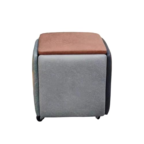 KTREZ Moderne Würfel Fußbank stapelbar Schuhhocker 5-in-1 Aufbewahrungsbox Ottomane multifunktionale kleine Sitz faltbare Hocker Würfel Tisch Couchtisch Wohnzimmer Sofa Hocker – technisch-S von KTREZ