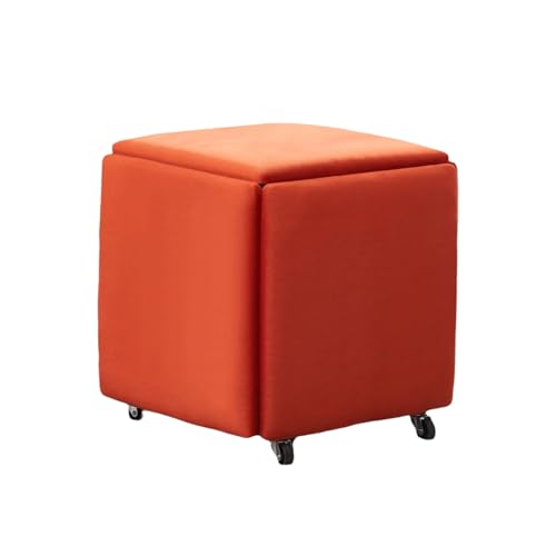 KTREZ Moderner stapelbarer Würfelhocker 5 in 1 Mehrzweck-Aufbewahrungsbox, kleiner Sitz, faltbar, Couchtisch, Wohnzimmer, Sofa, Hocker – Velvet-Z von KTREZ