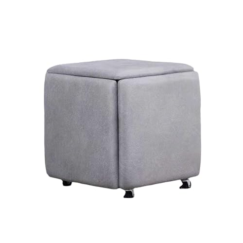 KTREZ Moderner würfelförmiger Fußhocker, stapelbar, Schuhwechselhocker, 5-in-1-Aufbewahrung, Ottomane, multifunktional, kleiner Sitz, faltbarer Hocker, Würfeltisch, Couchtisch, Wohnzimmer, Sofa von KTREZ