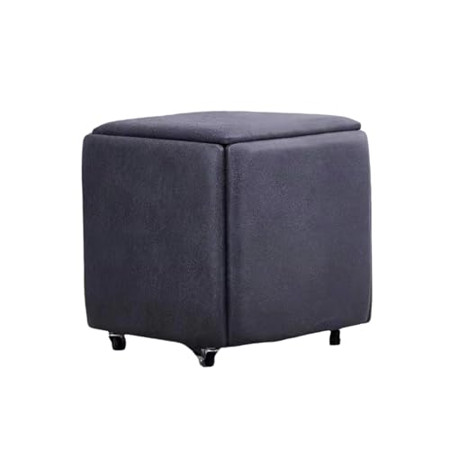 KTREZ Moderner würfelförmiger Fußhocker, stapelbar, Schuhwechselhocker, 5-in-1-Aufbewahrung, Ottomane, multifunktional, kleiner Sitz, faltbarer Hocker, Würfeltisch, Couchtisch, Wohnzimmer, Sofa von KTREZ