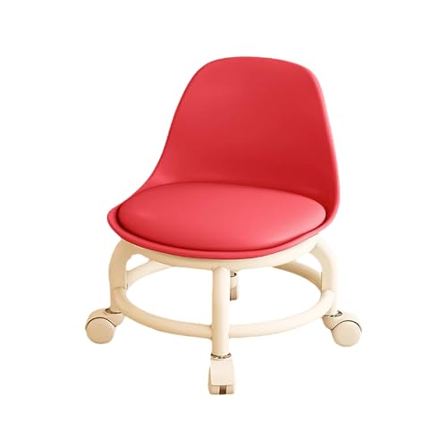 KTREZ Niedriger Rollhocker, Drehstuhl mit Rückenstütze, robuste Fußstütze, niedriger Rollsitz, 360 Grad drehbarer Rollhocker für Reinigung, Büro, Garage, Spa, Geschäft, Sa Red KTREZ Niedriger Rollhocker, Drehstuhl mit Rückenstütze, robuste Fußstütze, niedriger Rollsitz, 360 Grad drehbarer Rollhocker für Reinigung, Büro, Garage, Spa, Geschäft, Sa Red von KTREZ