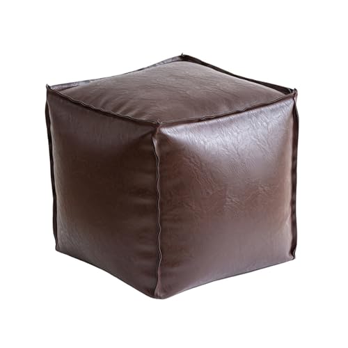 KTREZ PU Leder Licht Luxus Leder Kissen Aufbewahrung Kissen Aufbewahrung Lederkissen Alte Kleidung Aufbewahrungsset Aufbewahrung Hocker Geeignet für Wohnzimmer, Schlafzimmer, Dressing Ro Brown von KTREZ
