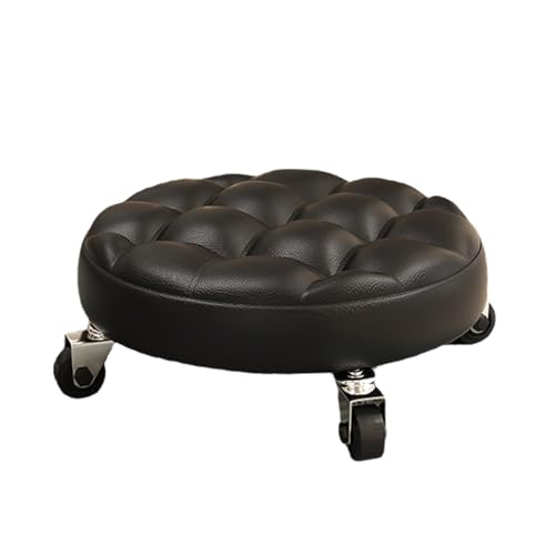 KTREZ Rollstuhl mit 4 universellen schwenkbaren Möbelrädern, Rädern mit niedrigem Rollstuhl, PU-Ledersitz auf Rädern, bewegliche Minipalette für Home Office, Garage, Shop, Fitness, SPOR X von KTREZ