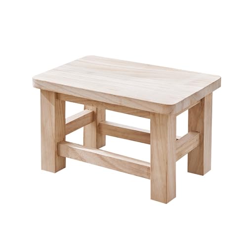 KTREZ Sattelsitzhocker Massivholz Hocker Holz Tritthocker für Erwachsene Kleiner Holzhocker Quadratischer Hocker Sitzhocker Beine für Küche Badezimmer Wohnzimmer A von KTREZ