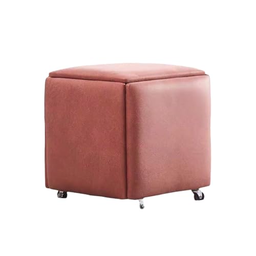 KTREZ Technical-Q 5-in-1 Ottomane, moderner Würfel-Fußhocker, stapelbar, Schuhwechselhocker, multifunktional, kleiner Sitz, faltbarer Hocker, Würfeltisch, Couchtisch, Wohnzimmer, Sofa, Hocker von KTREZ
