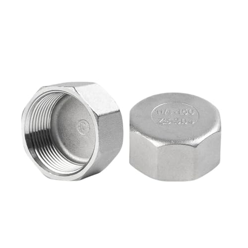 304 Edelstahl Innenseide Sechskantkappe Rohrstopfen Armaturen 1/8" 1/4" 1/2" 3/4" Innengewinde Rohrmutter Hut Anschlussadapter, Sechskantkappe weiblich, 2,1/2" von KTUCN