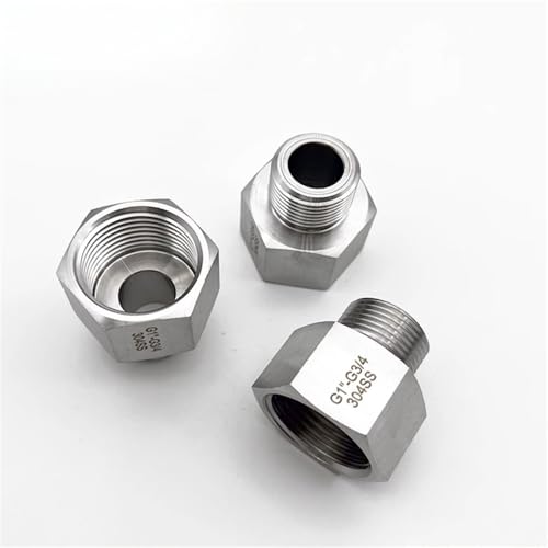 G3/4" BSP männlich auf weiblich M14 M16-M22 1/4" 3/8" 1/2" 1" BSP NPT Sechskant-Reduzierbuchse 304 Edelstahl-Adapteranschluss, G3l4 BSPP männlich, 3l4 BSPT weiblich von KTUCN