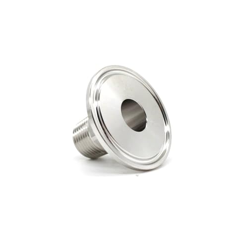 Tri-Clamp NPT-Steckeradapter SS304 Edelstahl Homebrew-Versorgungsanschluss Edelstahlzwinge 1/4"-4", Hex TC64x2inch, SS304 von KTUCN