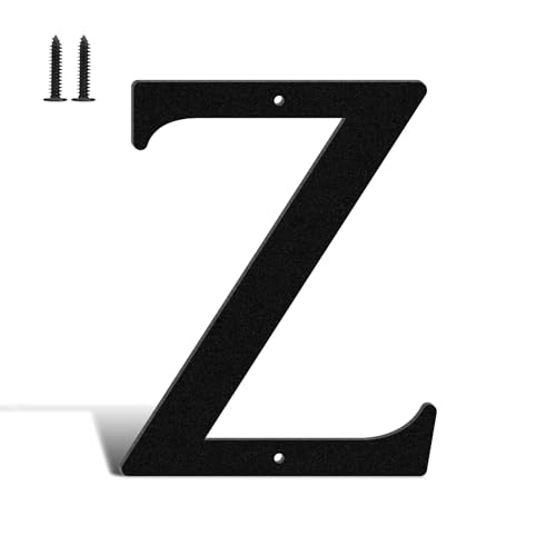 Hausnummern und Buchstaben, Metall, 10,2 cm, Schwarz, moderne Adressschilder, Outdoor-Briefkastennummern mit Nagelset, für Häuser, Hotels, Wohnungen, Straßen (Buchstabe Z) von KTVBeng Di
