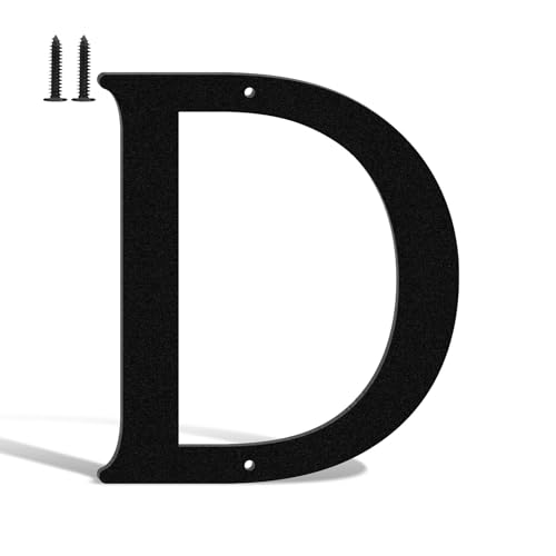 Hausnummern und Buchstaben, Metall, 15,2 cm, Schwarz, moderne Adressschilder, Outdoor-Briefkastennummern mit Nagelset, für Häuser, Hotels, Wohnungen, Straßen (Buchstabe D) von KTVBeng Di