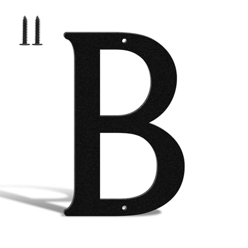 Hausnummern und Buchstaben, Metall, 17,8 cm, Schwarz, moderne Adressschilder, Outdoor-Briefkastennummern mit Nagelset, für Häuser, Hotels, Wohnungen, Straßen (Buchstabe B) von KTVBeng Di