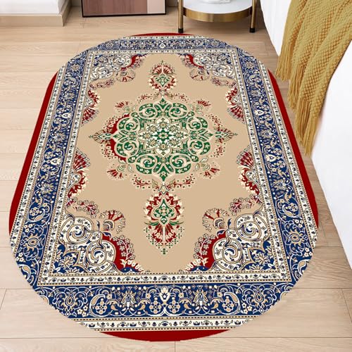 KTYUTJDH Ovaler Teppiche,Blau Rot Grün Beige Floral Vintage Orientalisch,Bunt,Oval 200 x 300 cm Teppich Wohnzimmer großer Waschbar Anti-Rutsch Home Schlafzimmer KTYUTJDH Ovaler Teppiche,Blau Rot Grün Beige Floral Vintage Orientalisch,Bunt,Oval 200 x 300 cm Teppich Wohnzimmer großer Waschbar Anti-Rutsch Home Schlafzimmer von KTYUTJDH