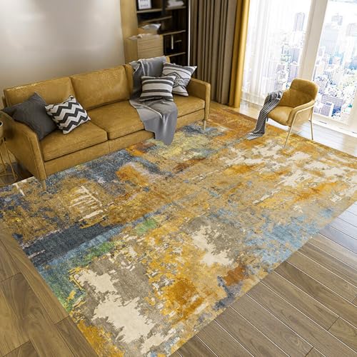 KTYUTJDH Teppiche,Orange Abstrakt Gelb Blau Grün Creme Modern, Mehrfarbig, Rechteckig 90 x 150 cm, eingangsteppich Kurzflor Teppich Läufer Flur Küchenteppich Maschinenwaschbar KTYUTJDH Teppiche,Orange Abstrakt Gelb Blau Grün Creme Modern, Mehrfarbig, Rechteckig 90 x 150 cm, eingangsteppich Kurzflor Teppich Läufer Flur Küchenteppich Maschinenwaschbar von KTYUTJDH