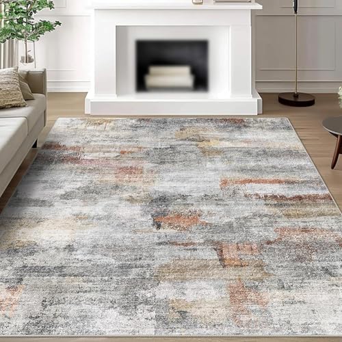 KTYUTJDH Teppiche,Schwarz Grau Weiß Rot Gelb Abstrakt Modern,Multi-Rost,Rechteckig 140 x 200 cm,Wohnzimmerteppich Teppich Schlafzimmer Jugendzimmer Unter Esstisch von KTYUTJDH