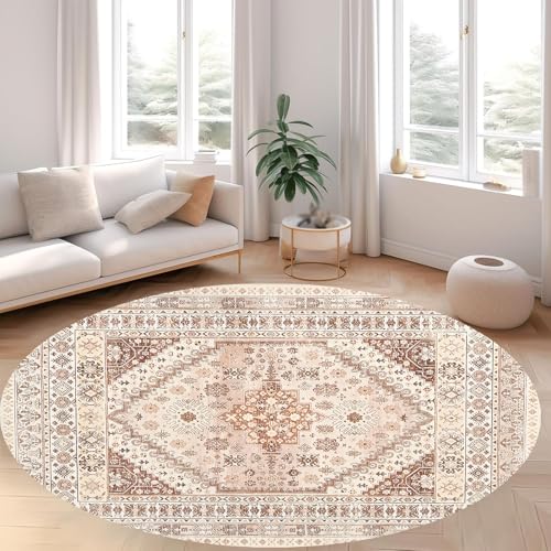 KTYUTJDH Teppiche,Vintage Distressed Rot Rosa Gelb Blumen Moderne Drucke, Mehrfarbig, Rund ø 200 cm, große Teppich Wohnzimmer Deko Schlafzimmer Aesthetic Teenager KTYUTJDH Teppiche,Vintage Distressed Rot Rosa Gelb Blumen Moderne Drucke, Mehrfarbig, Rund ø 200 cm, große Teppich Wohnzimmer Deko Schlafzimmer Aesthetic Teenager von KTYUTJDH