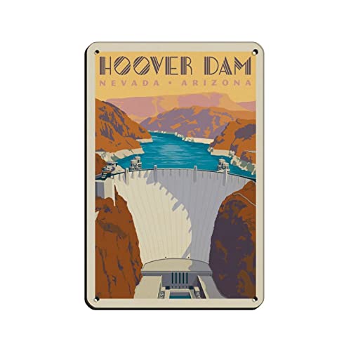 Lustige Blechschilder Hoover Dam Nevada Arizona Reise-Blechschilder Retro Bar Pub Diner Cafe Home Badezimmer und Zimmer Kunst 30 x 40 cm von KTYWZ