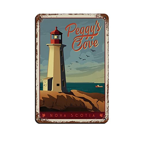 Lustige Blechschilder Kanada Peggy's Cove Reise-Blechschilder Retro Bar Pub Diner Cafe Home Badezimmer und Zimmer Kunst 15 x 30 cm von KTYWZ