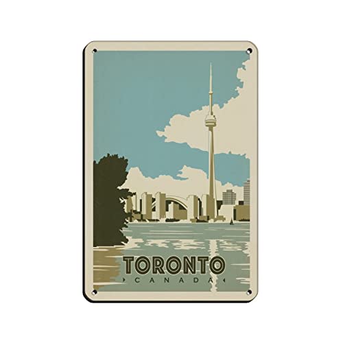 Lustige Blechschilder Kanada Toronto Reise-Blechschilder Retro Bar Pub Diner Cafe Home Badezimmer und Zimmer Kunst 30 x 30 cm von KTYWZ