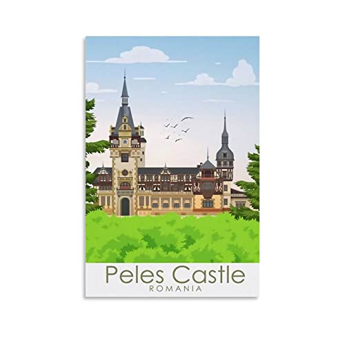 Metall-Blechschild, Rumänien, Schloss Peles, Retro-Dekor, Kunstschild, für Zuhause, Küche, Bar, Café, Club, Höhle, Wanddekoration, Vintage, Reiseschild, 20 x 30 cm Metall-Blechschild, Rumänien, Schloss Peles, Retro-Dekor, Kunstschild, für Zuhause, Küche, Bar, Café, Club, Höhle, Wanddekoration, Vintage, Reiseschild, 20 x 30 cm von KTYWZ