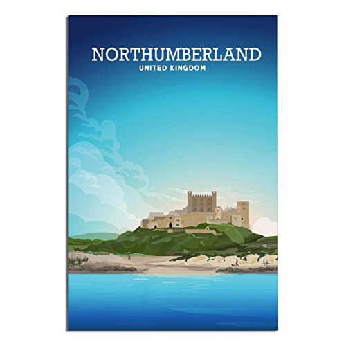 Metall-Blechschild, Vintage-Stil, Northumberland Castle, Metall-Wanddeko, Blechschilder für Zuhause, Küche, Bar, Café, Club, Obstgarten-Dekoration, 15 x 30 cm von KTYWZ