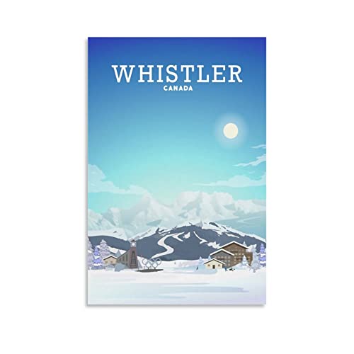 Metallschild Whistler Kanada Berg Retro-Dekor Kunstschild Home Kitchen Bar Cafe Club Cave Wanddekor Vintage Reise Blechschild 20x30CM von KTYWZ