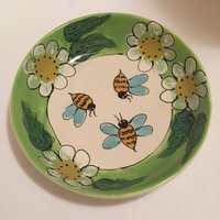 Vintage Debra Cherniawsky Bee Verzierte "Tischkunst' Schale 1996 von KTsFantasticFinds