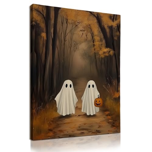 KU-DaYi Herbst-Halloween-Geister-Wandkunst, rustikale Halloween-Gruselgeist, Leinwanddrucke, Bilder, gerahmt, gotischer Herbst, Spukwald, Wandkunstdrucke für Zuhause, Schlafzimmer, Wohnzimmer KU-DaYi Herbst-Halloween-Geister-Wandkunst, rustikale Halloween-Gruselgeist, Leinwanddrucke, Bilder, gerahmt, gotischer Herbst, Spukwald, Wandkunstdrucke für Zuhause, Schlafzimmer, Wohnzimmer von KU-DaYi