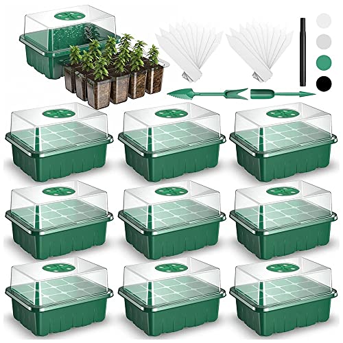KU Syang Reusable Seed Starter Tray Drain Hole Base for Seed Starter for Greenhouse Propagation Station Seed Plant -Green von KU Syang