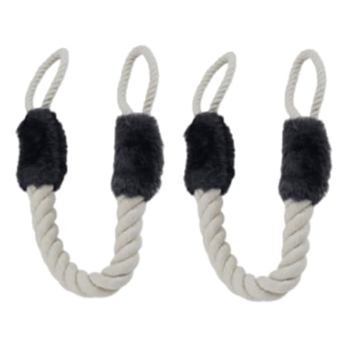 Türstopper Klinke,2 Stück Baumwolle Türstopper Klinke,Türkordel,Türkordel Klemmschutz,Türkordeln Türstopper,für Türen Haustier und Kinder Fingerschutz (Schwarz) von KUAIQI