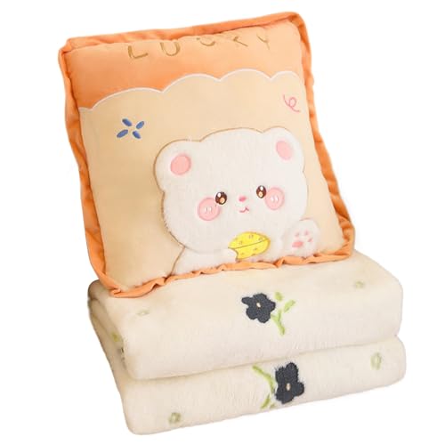 KUAIYIJU 40 cm gefaltete Kissendecke, bequeme, weiche Plüschdecke, 2-in-1-Kissen-Steppdecke für Zuhause und Büro von KUAIYIJU