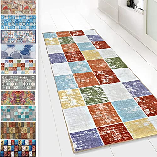 KUAW Küchenläufer 60x270cm Bunter Modern rutschfest Waschbar Einfach Zu Säubern Korridor Teppichläufer für Wohnzimmer/Küche/Flur/Flur, E von KUAW