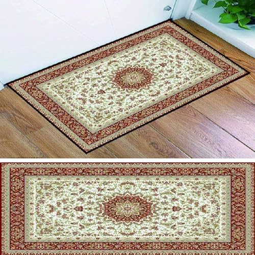 KUAW Teppich Läufer 40x90cm Modern rutschfest Waschbar Benutzerdefinierte Länge Lang Polyester Teppichläufer für Wohnzimmer Büro Esszimmer A von KUAW