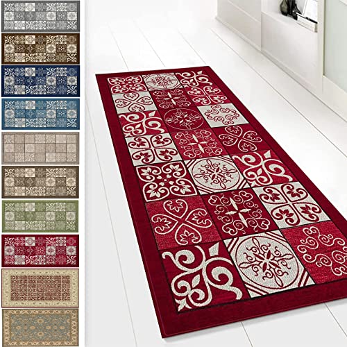Teppich Läufer Flur Küche 60x210cm Modern rutschfest Waschbar Benutzerdefinierte Länge Tepiche Teppiche für Schlafzimmer Wohnzimmer Fußmatten, J von KUAW