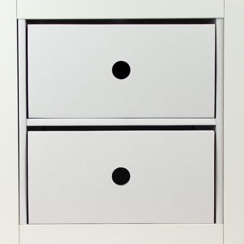 KUBBY – KALLAX Einsatz fürs beliebte I K E A Regal – komplett aus WELLPAPPE – stabil und vielseitig – Variante: 2er in weiß mit 2 Schubladen in weiß von KUBBY