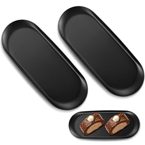 KUBDPQOR Ablageschale und Servierteller Schwarz - Elegant Deko Tablett und Dekoteller Schwarz, Multifunktionale Dekotablett und Dekoschale, Ideal für Bad Deko, Tablet Deko und Schwarze Schale von KUBDPQOR
