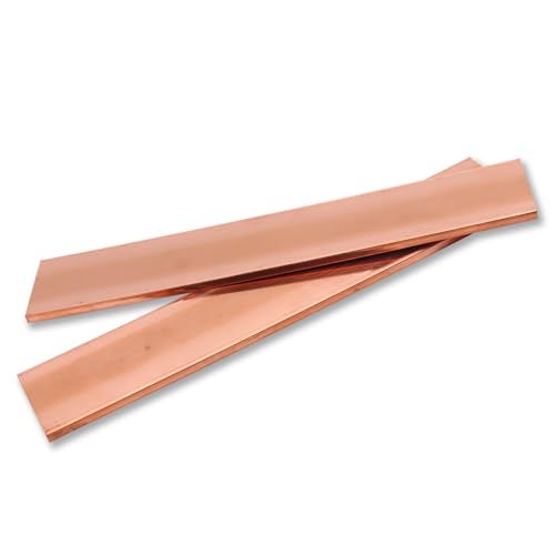 KUBOWAI 2 Stück Metall Kupferplatte，T2 Flaches lila Kupfer，99.95% Reiner Kupferblech, Werkstoffe für die metallverarbeitende Industrie（150 x 30 x 3 mm ） von KUBOWAI