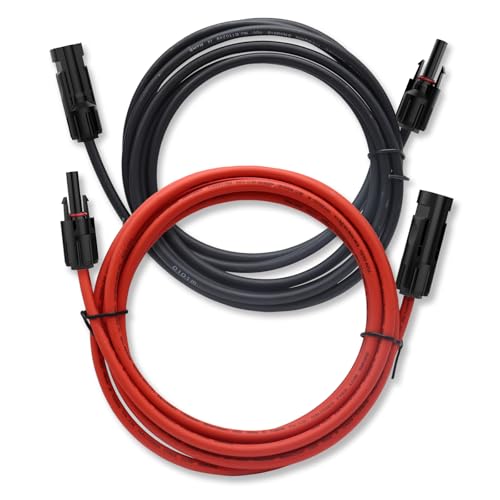 KUBOWAI Solarkabel Verlängerung,6mm² 1/2/3/5/10/20m Solarkabel Verlängerung,Photovoltaik SolAarkabel,Verbindungskabel Solarstecker,Spannungsklasse 1500V,IP68 wasserdichtem Stecker (6mm²/2m) von KUBOWAI