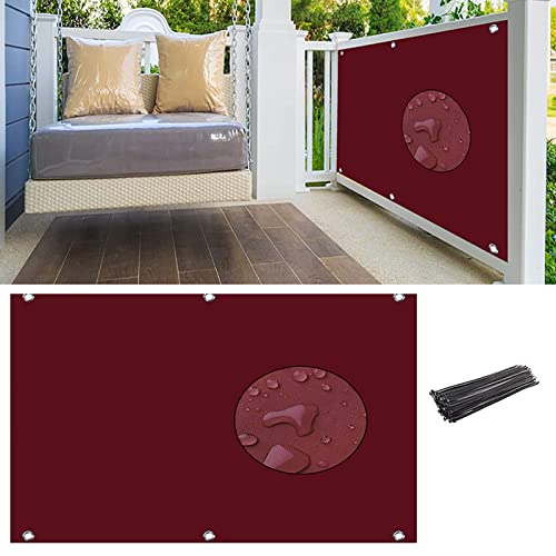 Balkon-Sichtschutzzaun, UV-Schutz-Schattenschutz, robuste rechteckige Schattenabdeckung für Veranda-Geländer im Außenbereich mit Kabelbindern, individuell von KUBUIO