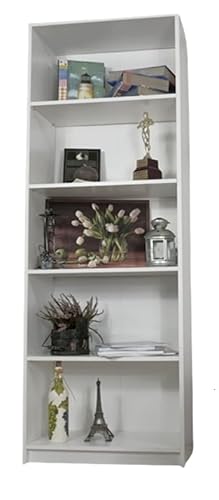 KUBUTKU Bücherregal Aktenregal Standregal Universeller Offenes Regal für Büro und Zuhause mit 5 Fächer Höhe 182 cm, Tiefe 30 cm (Weiß, Breite 60 cm) von KUBUTKU