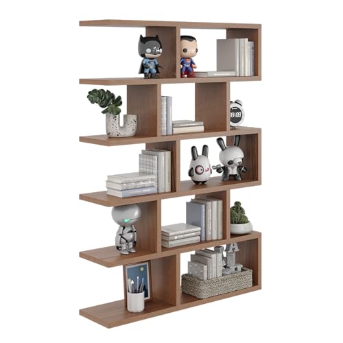 KUBUTKU Wandregal 100x70x18 Bücherregal Mordern Design Hängeregal für Wohnzimmer Schlafzimmer Büro und Küche (Walnuss) von KUBUTKU