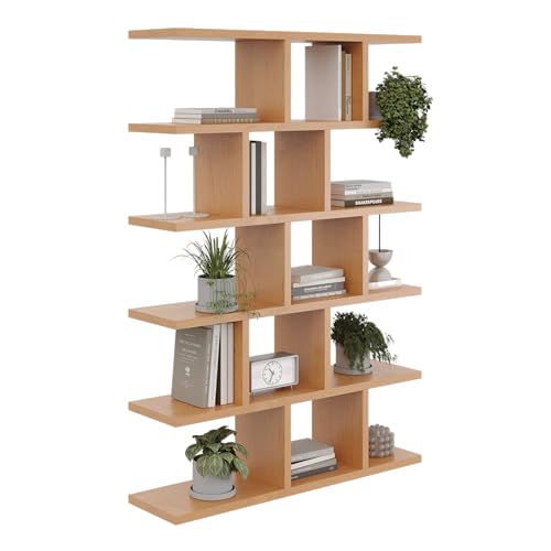 KUBUTKU Wandregal 100x70x18 Hängeregal Mordern Design Bücherregal für Wohnzimmer Schlafzimmer Büro und Küche (Erle) von KUBUTKU